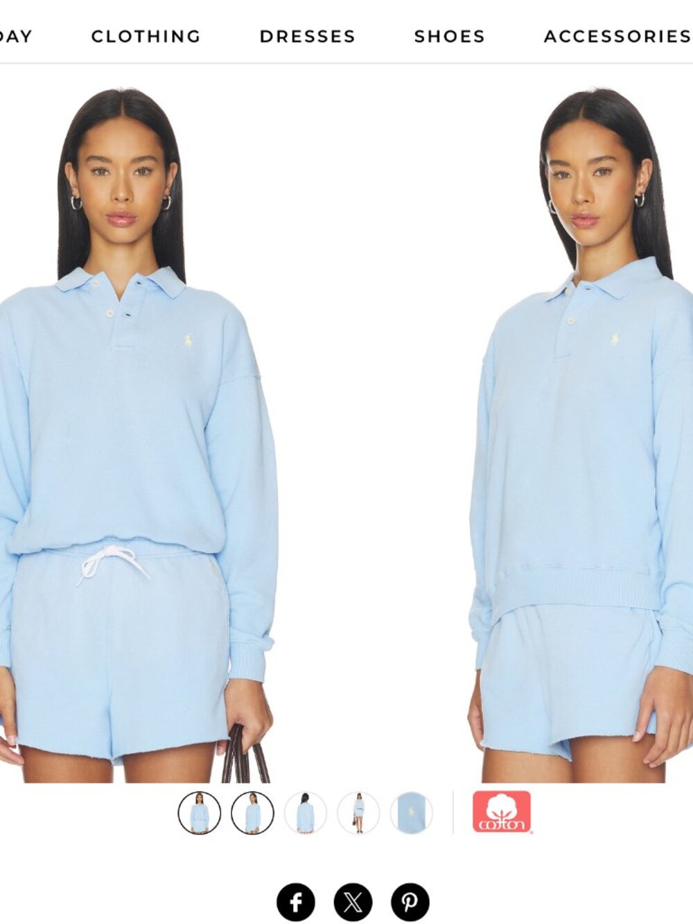 Ralph Lauren Blue Island Fleece Polo- Large - Picture 2 of 9